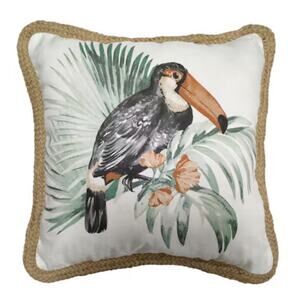 allen + roth Animal print Cala Toucan Square Throw pillow 16.5X16.5” New